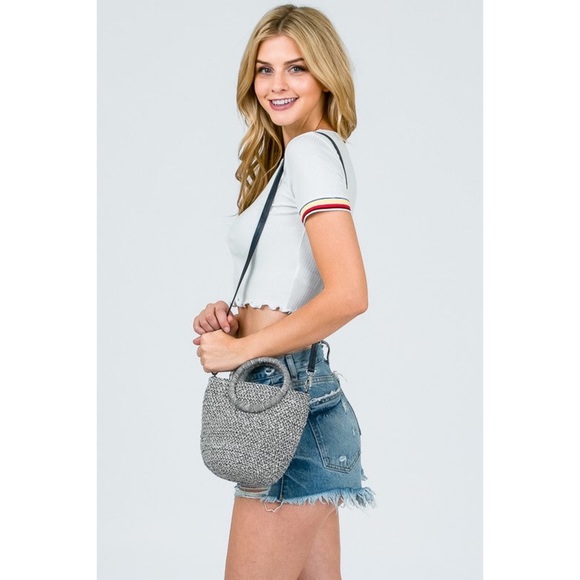 Striped Sleeve Ribbed Lettuce Trim Crop Top - Picture 9 of 11